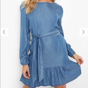 Boohoo balloon sleeve dress